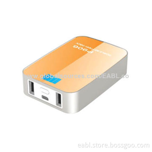 Backup Power Battery, Dual USB, for Mobile Phones, 6,600mAh Battery Cell, 5V/2A, 5V/1A Output